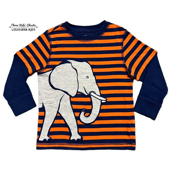 J. Khaki JK 3T Striped Elephant Appliqué Shirt - Picture 1 of 4